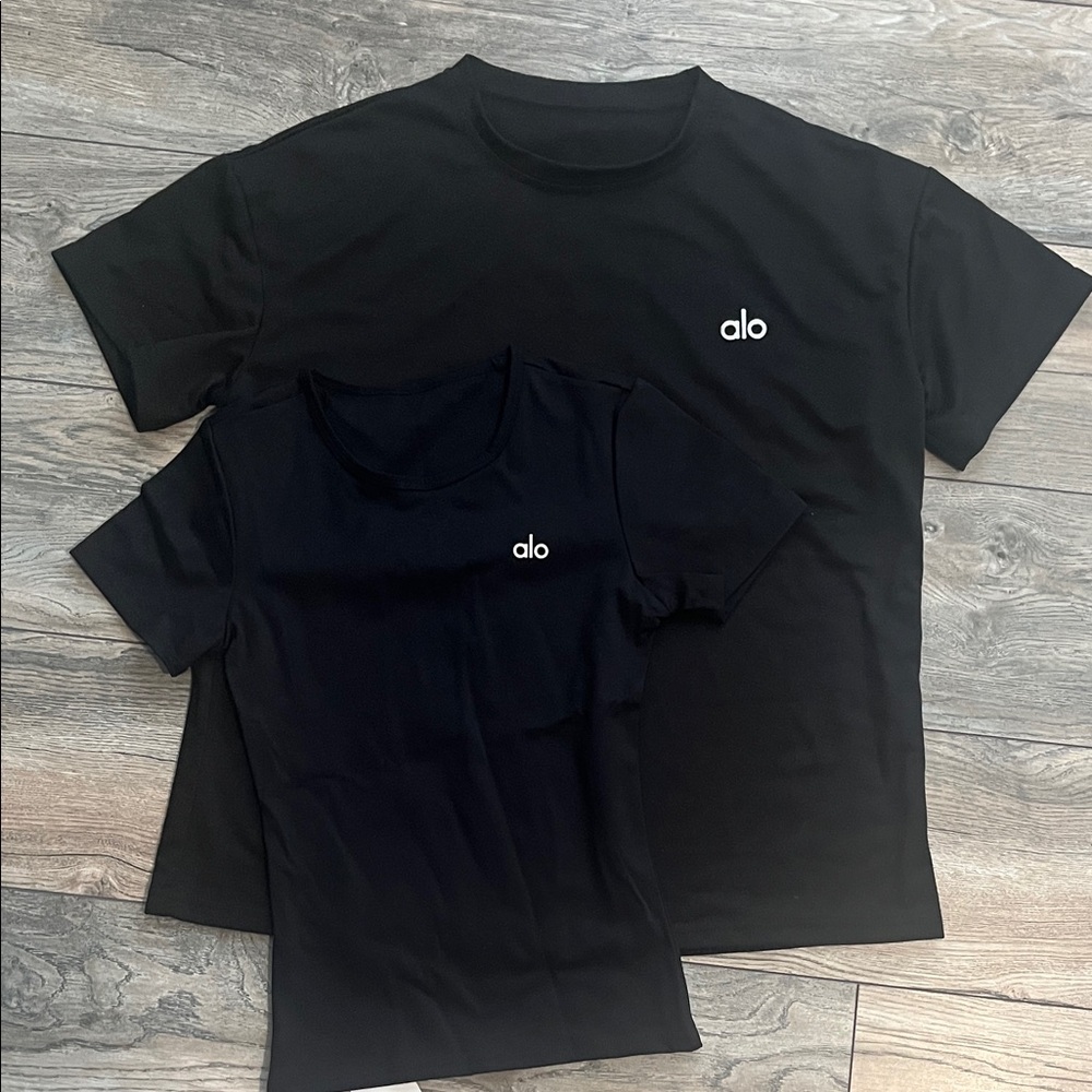 Alo Matching Black Logo Tee Set